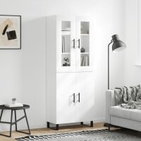 vidaXL Highboard Hochglanz-Wei&szlig; 69,5x34x180 cm Holzwerkstoff