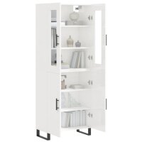 vidaXL Highboard Hochglanz-Wei&szlig; 69,5x34x180 cm Holzwerkstoff