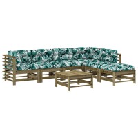 vidaXL 7-tlg. Garten-Lounge-Set mit Kissen Impr&auml;gniertes Kiefernholz