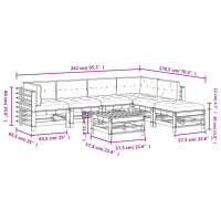 vidaXL 7-tlg. Garten-Lounge-Set mit Kissen Impr&auml;gniertes Kiefernholz