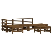 vidaXL 6-tlg. Garten-Lounge-Set mit Kissen Honigbraun Massivholz