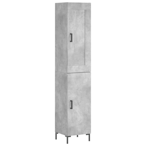 vidaXL Highboard Betongrau 34,5x34x180 cm Holzwerkstoff