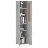 vidaXL Highboard Betongrau 34,5x34x180 cm Holzwerkstoff