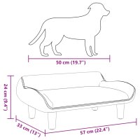 vidaXL Hundebett Hellgrau 70x40x24 cm Samt