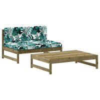 vidaXL 2-tlg. Garten-Lounge-Set mit Kissen...