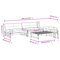 vidaXL 4-tlg. Garten-Lounge-Set mit Kissen Kiefernholz Impr&auml;gniert