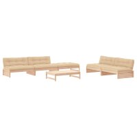 vidaXL 6-tlg. Garten-Lounge-Set mit Kissen Massivholz