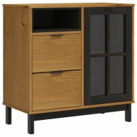 vidaXL Sideboard mit Glast&uuml;r FLAM 80x40x80 cm Massivholz Kiefer