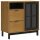 vidaXL Sideboard mit Glast&uuml;r FLAM 80x40x80 cm Massivholz Kiefer