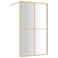 vidaXL Duschwand für Begehbare Dusche ESG Klarglas Golden 118x195cm