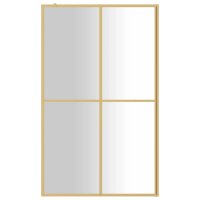 vidaXL Duschwand für Begehbare Dusche ESG Klarglas Golden 118x195cm