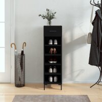 vidaXL Schuhschrank Schwarz 30x35x105 cm Holzwerkstoff