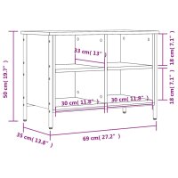 vidaXL Schuhregal Sonoma-Eiche 69x35x50 cm Holzwerkstoff