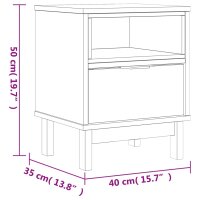 vidaXL Nachttisch FLAM 40x35x50 cm Massivholz Kiefer