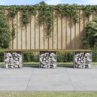 vidaXL Gartenbank aus Gabionen 203x44x42 cm Kiefernholz...