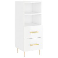 vidaXL Sideboard Hochglanz-Wei&szlig; 34,5x34x90 cm Holzwerkstoff