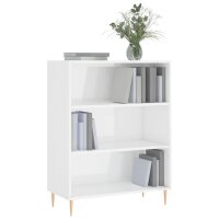 vidaXL B&uuml;cherregal Hochglanz-Wei&szlig; 69,5x32,5x90 cm Holzwerkstoff