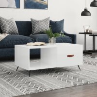 vidaXL Couchtisch Hochglanz-Weiß 90x50x40 cm...