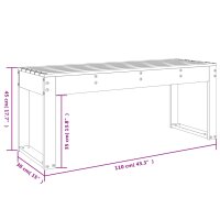 vidaXL Gartenbank Wei&szlig; 110x38x45 cm Massivholz Kiefer