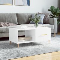 vidaXL Couchtisch Hochglanz-Weiß 90x50x40 cm...