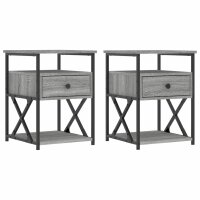 vidaXL Nachttische 2 Stk. Grau Sonoma 40x42x55 cm...