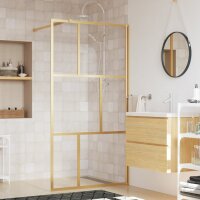 vidaXL Duschwand für Begehbare Dusche ESG Klarglas Golden 115x195cm
