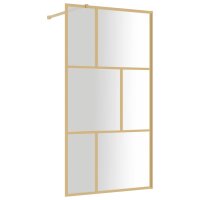 vidaXL Duschwand für Begehbare Dusche ESG Klarglas Golden 115x195cm