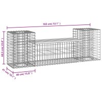 vidaXL Gartenbank aus Gabionen 183x41x60,5 cm Kiefernholz Impr&auml;gniert