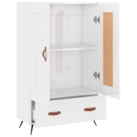 vidaXL Highboard Hochglanz-Wei&szlig; 69,5x31x115 cm Holzwerkstoff