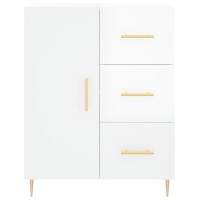 vidaXL Sideboard Hochglanz-Wei&szlig; 69,5x34x90 cm Holzwerkstoff