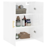 vidaXL Wandschrank Hochglanz-Wei&szlig; 69,5x34x90 cm