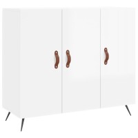 vidaXL Sideboard Hochglanz-Wei&szlig; 90x34x80 cm Holzwerkstoff