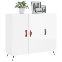 vidaXL Sideboard Hochglanz-Wei&szlig; 90x34x80 cm Holzwerkstoff