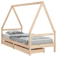 vidaXL Kinderbett mit Schubladen 80x200 cm Massivholz Kiefer