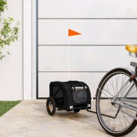 vidaXL Fahrradanhänger Hunde Schwarz Oxford-Gewebe...