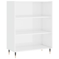 vidaXL B&uuml;cherregal Hochglanz-Wei&szlig; 69,5x32,5x90 cm Holzwerkstoff