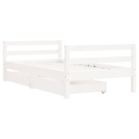 vidaXL Kinderbett mit Schubladen Weiß 80x160 cm Massivholz Kiefer