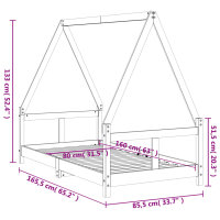 vidaXL Kinderbett 80x160 cm Massivholz Kiefer