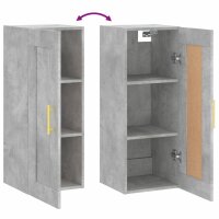 vidaXL Wandschrank Betongrau 34,5x34x90 cm Holzwerkstoff