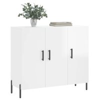 vidaXL Sideboard Hochglanz-Wei&szlig; 90x34x80 cm Holzwerkstoff