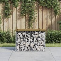 vidaXL Gartenbank aus Gabionen 63x31,5x42 cm Kiefernholz...