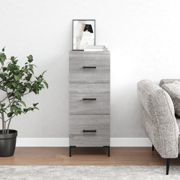 vidaXL Sideboard Grau Sonoma 34,5x34x90 cm Holzwerkstoff