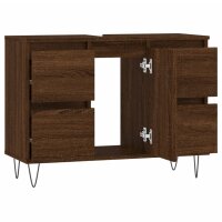 vidaXL Badschrank Braun Eichen-Optik 80x33x60 cm Holzwerkstoff