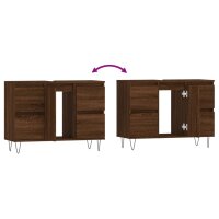 vidaXL Badschrank Braun Eichen-Optik 80x33x60 cm Holzwerkstoff