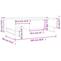 vidaXL Couchtisch Grau Sonoma 104x60x35 cm Holzwerkstoff