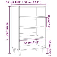 vidaXL Highboard Sonoma-Eiche 57x35x90 cm Holzwerkstoff