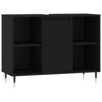 vidaXL Badschrank Schwarz 80x33x60 cm Holzwerkstoff