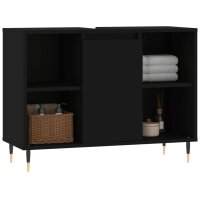 vidaXL Badschrank Schwarz 80x33x60 cm Holzwerkstoff