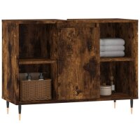 vidaXL Badschrank Räuchereiche 80x33x60 cm Holzwerkstoff