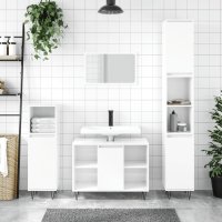 vidaXL Badschrank Hochglanz-Weiß 80x33x60 cm...